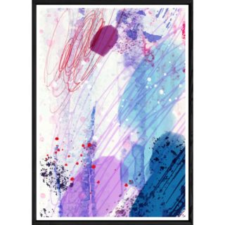 Tableau Abstrait rose avec cadre noir – Taille 23x32