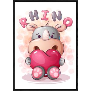 Tableau animal rhinocéros – 23x32