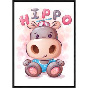 Tableau animal hippopotame – 32×42