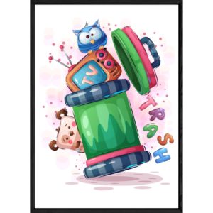 Tableau animal hiboux – 32×42