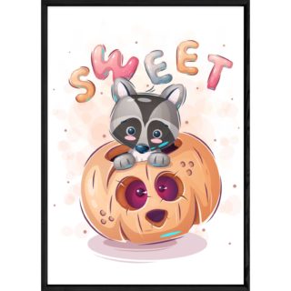 Tableau animal raton laveur – 23x32