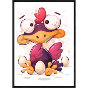 Tableau animal poule – 23x32