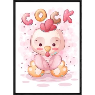 Tableau animal poule – 23x32