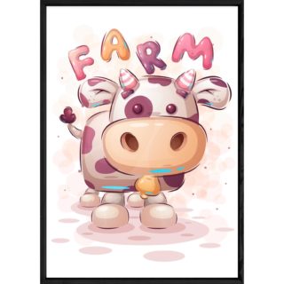 Tableau animal vache – 23x32