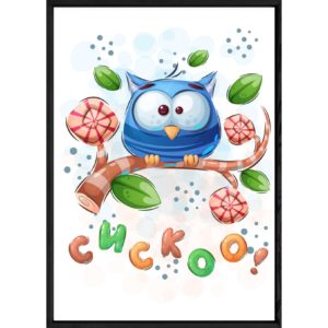 Tableau animal hiboux – 32×42