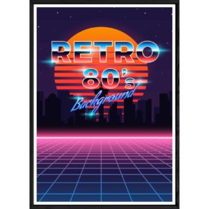 Tableau Rétro avec cadre noir POP – Taille 23x32