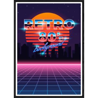 Tableau Rétro avec cadre noir POP – Taille 23x32