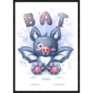 Tableau animal chauve souris – 23x32