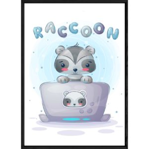 Tableau animal raton laveur – 32x42