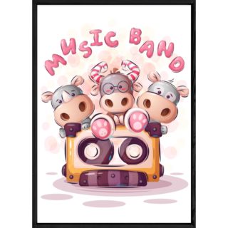 Tableau animal hippopotame – 23x32