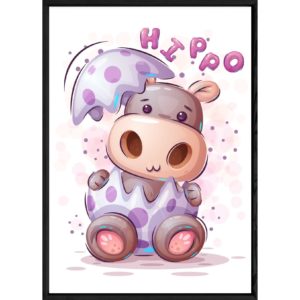 Tableau animal hippopotame – 32×42