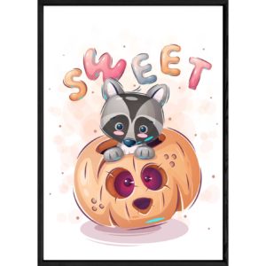 Tableau animal raton laveur – 23x32