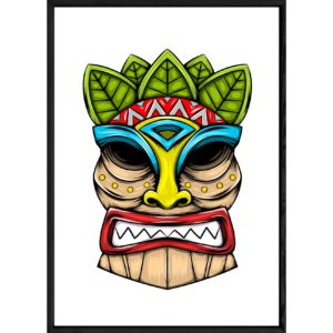 Tableau tiki avec cadre noir – Taille 23x32