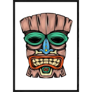 Tableau tiki avec cadre noir – Taille 23x32