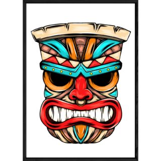 Tableau tiki avec cadre noir – Taille 23x32