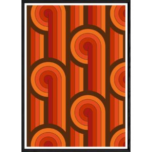 Tableau vintage orange avec cadre noir POP – Taille 23x32