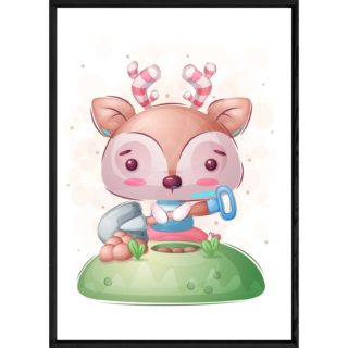 Tableau animal cerf – 23x32