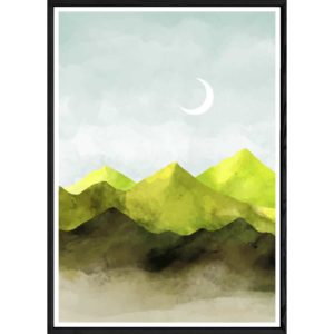 Tableau Paysage avec cadre noir POP – Taille 32x42