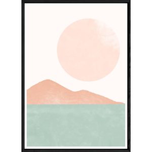 Tableau paysage coloré avec cadre noir – Taille 23x32