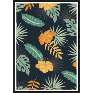 Tableau plante verte avec cadre noir POP – Taille 23x32