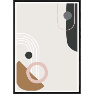 Tableau abstrait coloré avec cadre noir – Taille 23x32