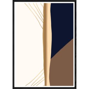 Tableau abstrait avec cadre noir POP – Taille 32x42