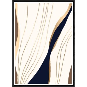 Tableau abstrait avec cadre noir POP – Taille 23x32