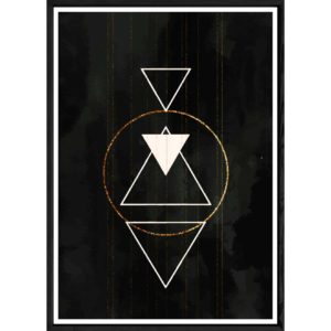 Tableau abstrait noir avec cadre noir – Taille 23x32