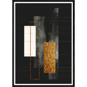 Tableau abstrait noir avec cadre noir – Taille 23x32