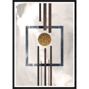 Tableau abstrait avec cadre noir – Taille 32x42