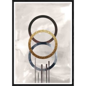 Tableau abstrait avec cadre noir – Taille 23x32