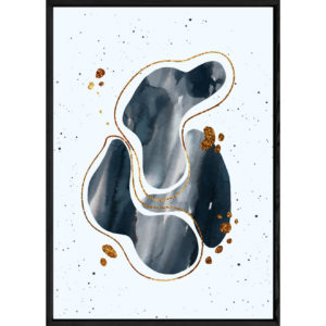 Tableau Abstrait foncé avec cadre noir – Taille 23x32