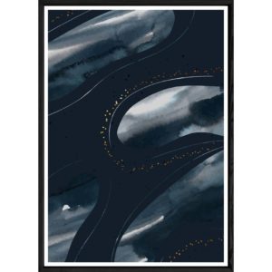 Tableau Abstrait foncé avec cadre noir – Taille 23x32