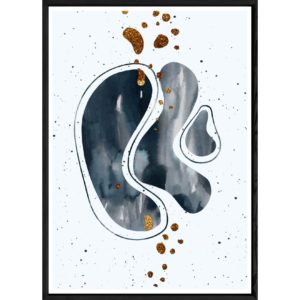 Tableau Abstrait foncé avec cadre noir – Taille 23x32