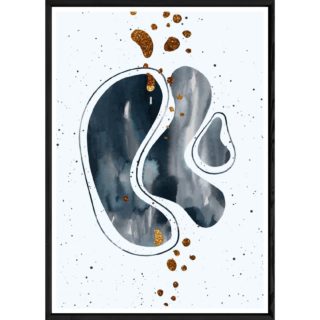 Tableau Abstrait foncé avec cadre noir – Taille 23x32