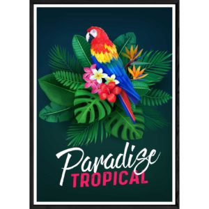 Tableau Paradize avec cadre noir POP – Taille 32x42