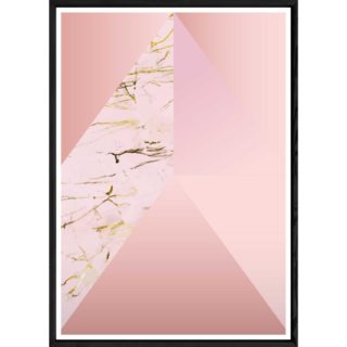 Tableau abstrait rose avec cadre noir – Taille 23x32