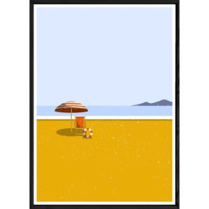 Tableau Summer avec cadre noir POP – Taille 32x42