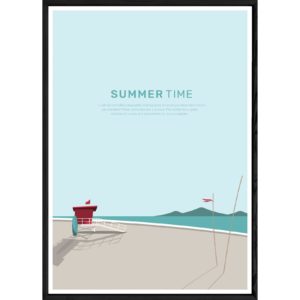 Tableau Summer avec cadre noir POP – Taille 32x42