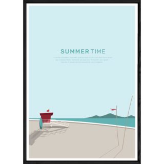 Tableau Summer avec cadre noir POP – Taille 23x32