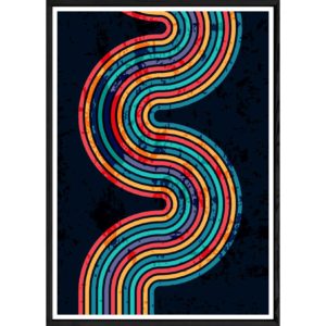 Tableau Rétro avec cadre noir POP – Taille 32x42