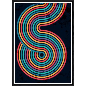 Tableau Rétro avec cadre noir POP – Taille 23x32