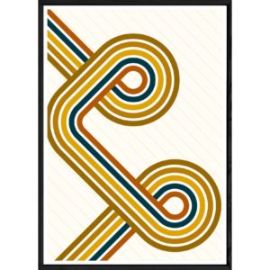 Tableau Abstrait avec cadre noir POP – Taille 32x42