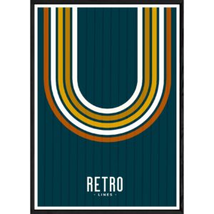 Tableau Abstrait avec cadre noir POP – Taille 32x42