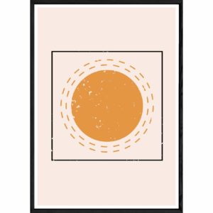 Tableau Abstrait avec cadre noir POP – Taille 23x32