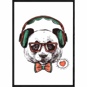 Tableau Animal avec cadre noir POP – Taille 23x32