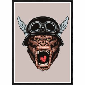 Tableau Animal avec cadre noir POP – Taille 23x32