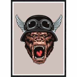 Tableau Animal avec cadre noir POP – Taille 23x32