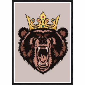 Tableau Animal avec cadre noir POP – Taille 23x32