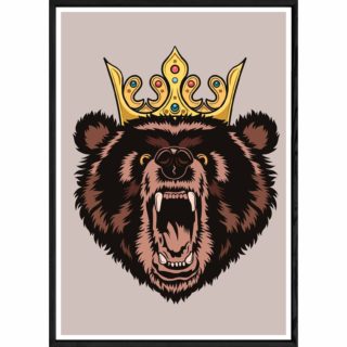 Tableau Animal avec cadre noir POP – Taille 23x32